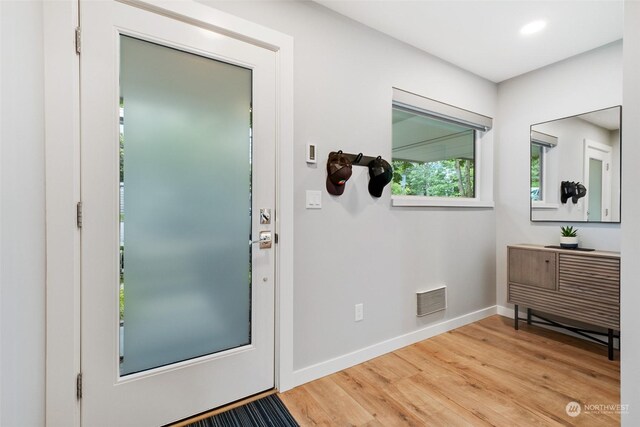 interior space featuring light wood-type flooring