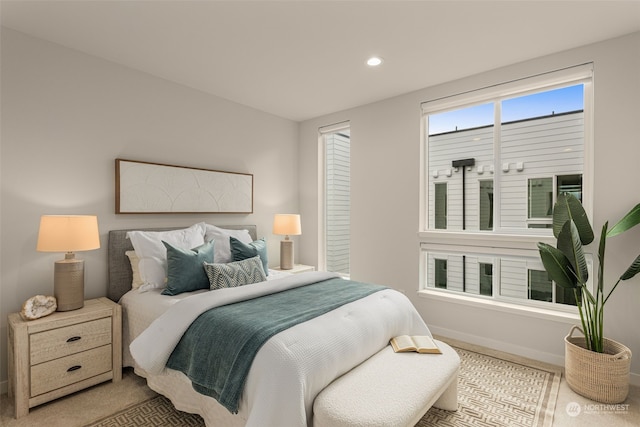 bedroom featuring carpet