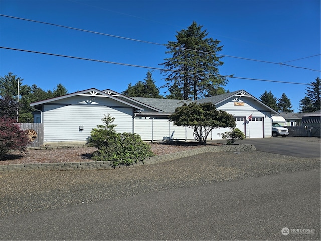 view of front facade with a garage