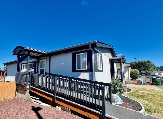 exterior space with a wooden deck