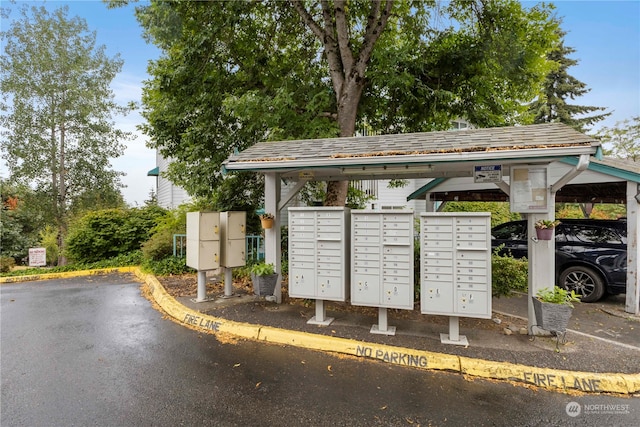 surrounding community with a mail area