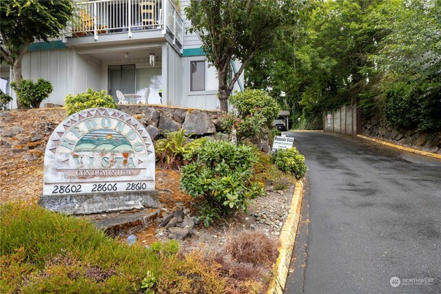 view of community sign