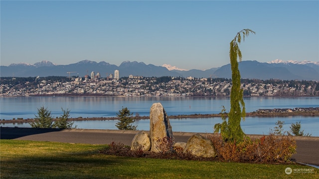 property view of water with a mountain view