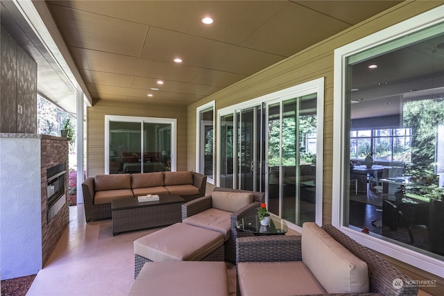 view of patio with an outdoor hangout area