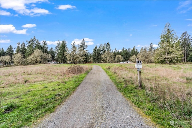 view of road with a rural view