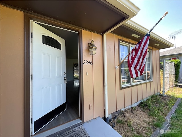 view of doorway to property