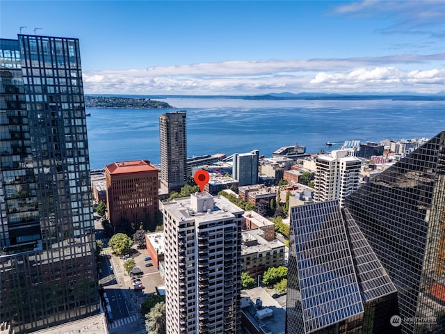 view of city featuring a water view