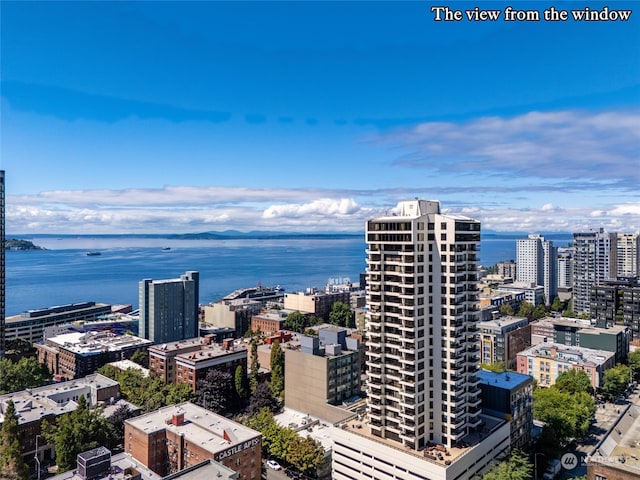 city view featuring a water view