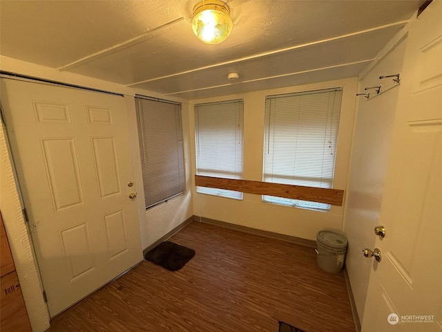 doorway featuring dark hardwood / wood-style flooring