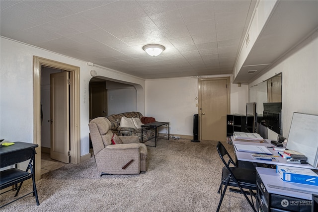 office area with carpet flooring