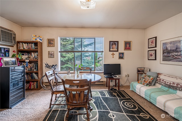 view of carpeted dining room