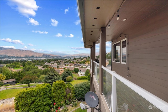 balcony with a mountain view