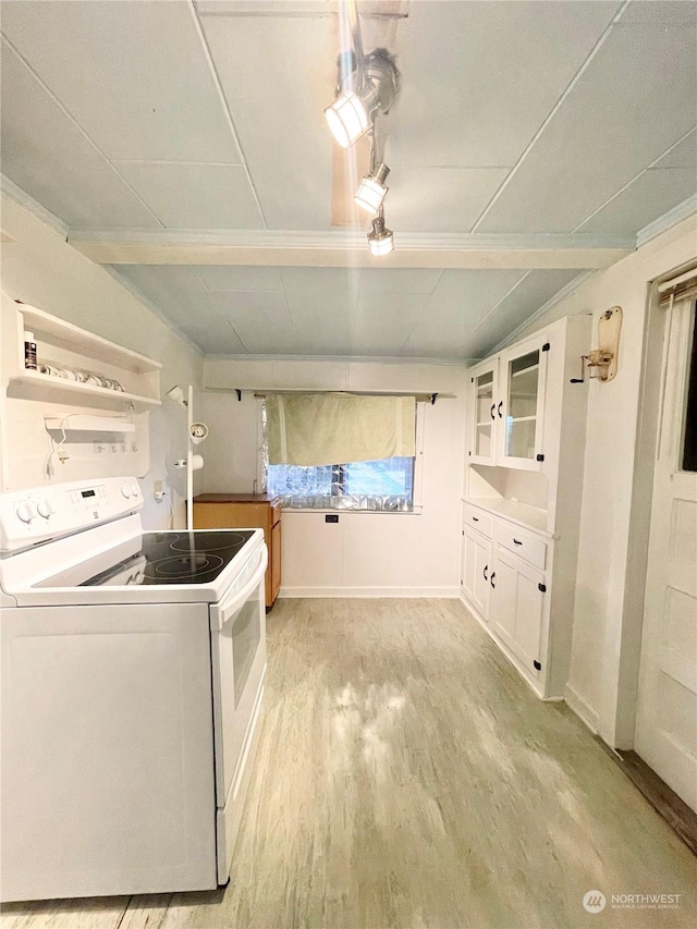 laundry room with light hardwood / wood-style flooring