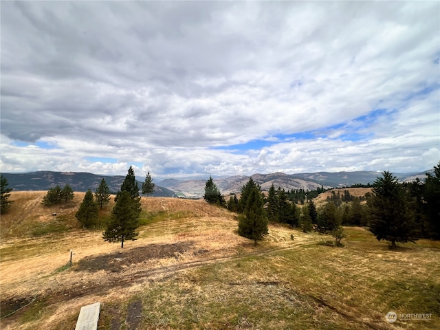 view of mountain feature featuring a rural view