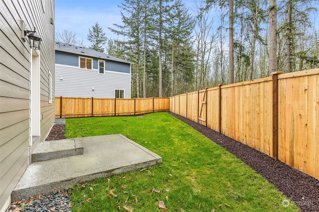 view of yard with a patio