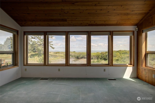 unfurnished sunroom with visible vents