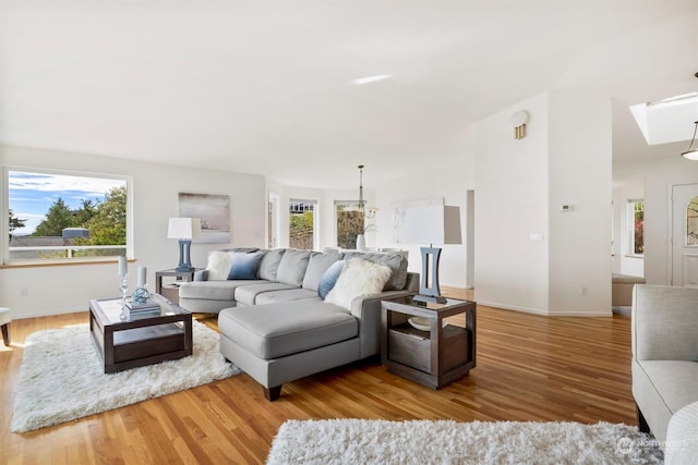 living room featuring wood-type flooring