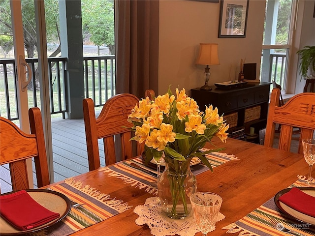 dining room with hardwood / wood-style floors