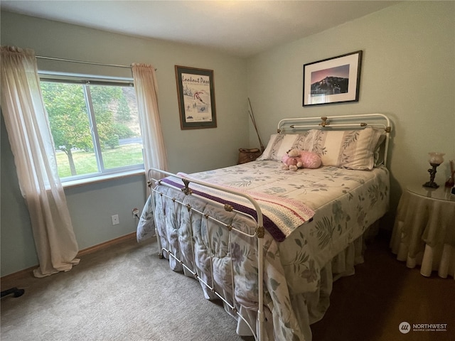 bedroom with carpet floors