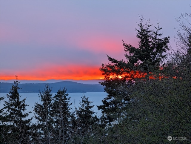 property view of mountains featuring a water view