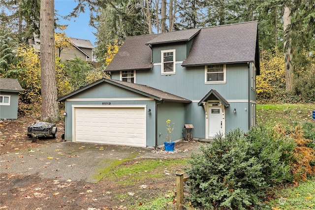 view of front of home featuring a garage