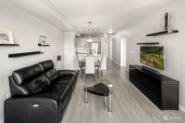 living room featuring light hardwood / wood-style flooring