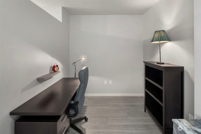 office space featuring light hardwood / wood-style flooring