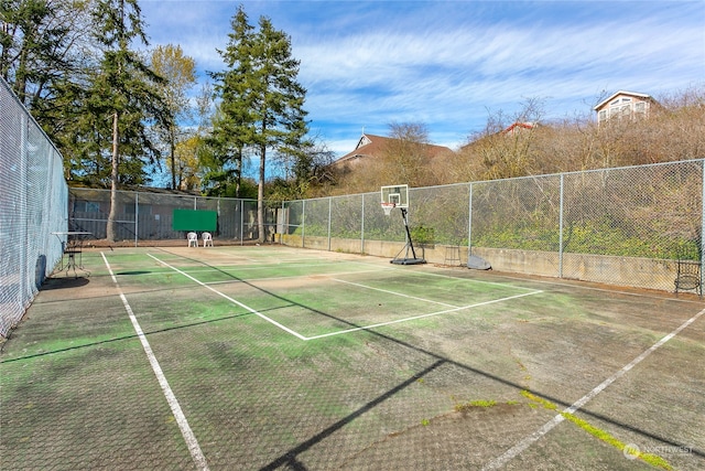 view of sport court featuring basketball court