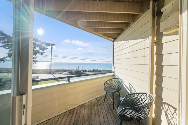 balcony with a water view