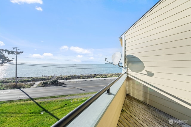 balcony with a water view