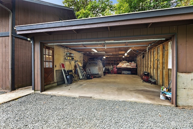 view of garage