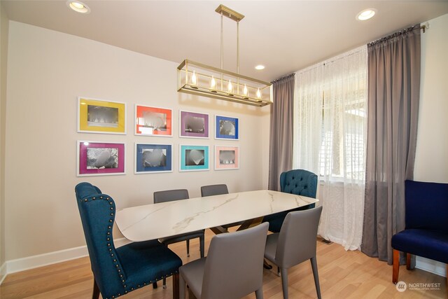 dining room featuring light hardwood / wood-style floors