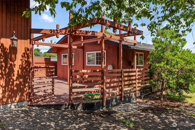 view of play area featuring a wooden deck