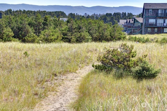 exterior space with a mountain view