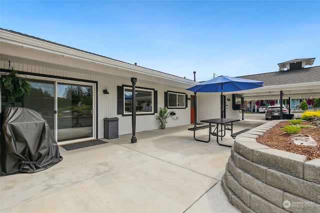 view of patio / terrace with a grill