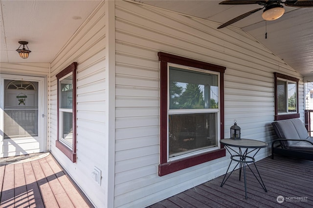 935 Sunrise Dr, Manson, WA 98831 - deck with ceiling fan and a porch