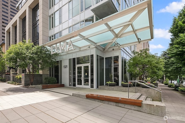 view of exterior entry with french doors