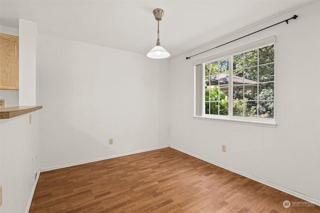 unfurnished dining area featuring hardwood / wood-style floors