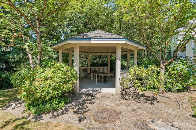 view of property's community with a gazebo