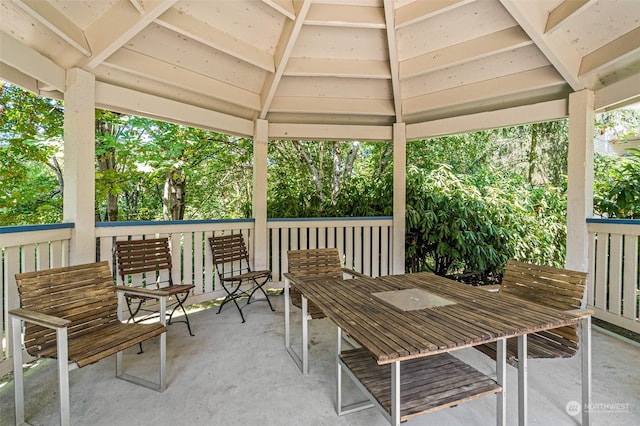 view of patio with a gazebo