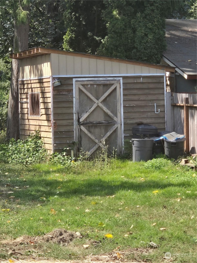 view of shed