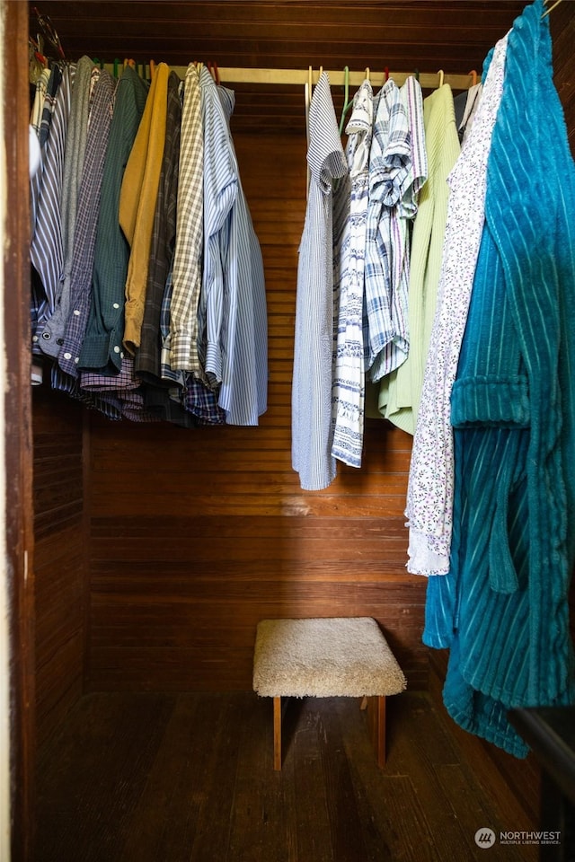 spacious closet featuring hardwood / wood-style floors