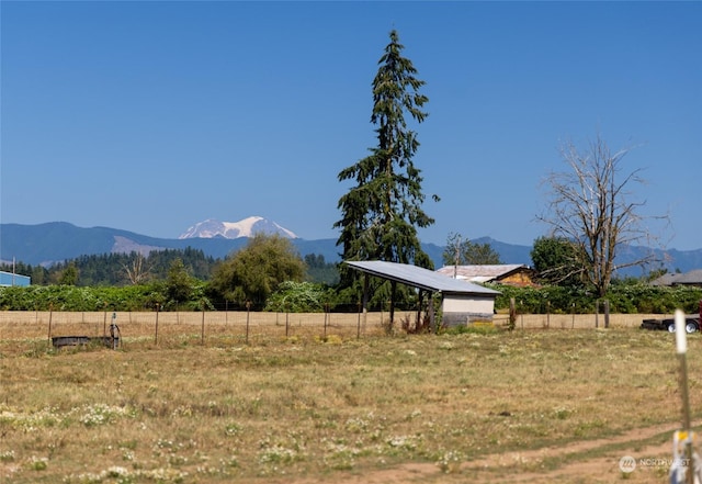 mountain view with a rural view