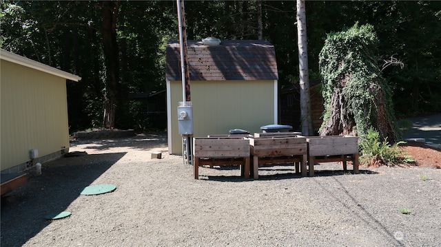 view of patio / terrace with an outdoor structure