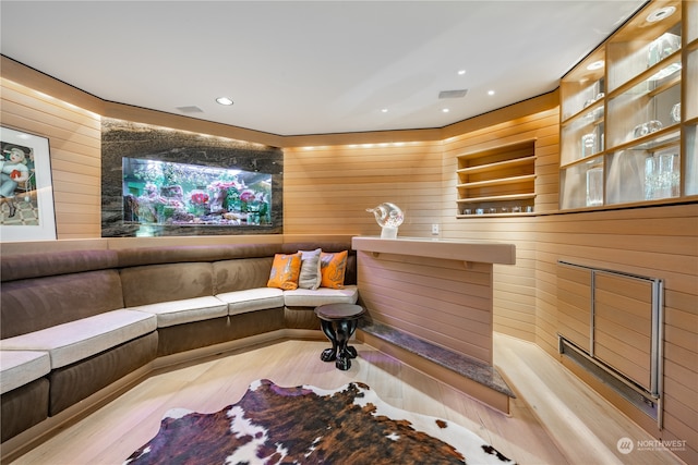 bathroom with wood-type flooring