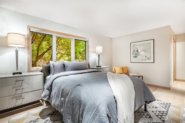 bedroom featuring light hardwood / wood-style floors