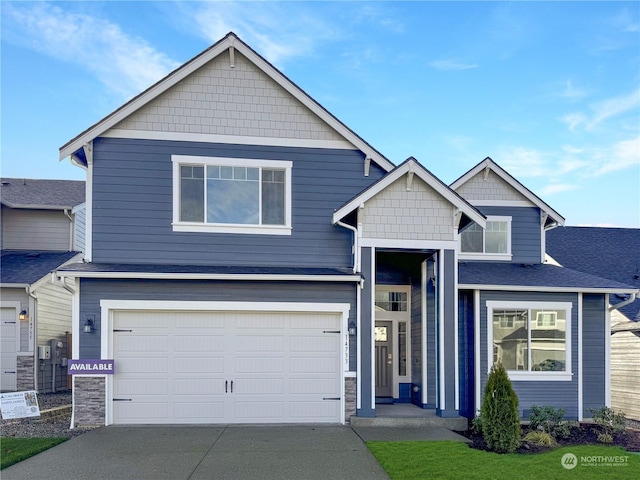 craftsman-style house with a garage