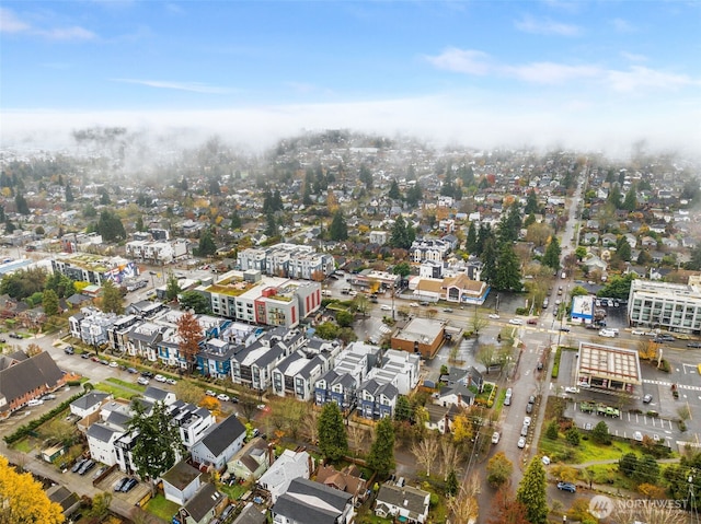 drone / aerial view with a residential view