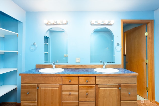 bathroom featuring double sink vanity