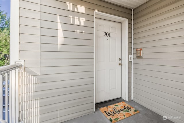 view of doorway to property